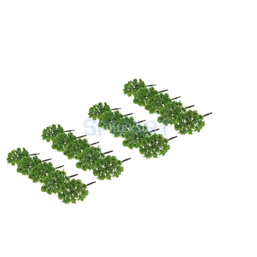 120pcs Painted Model Green Trees+Passenger Figures Set for Train Scenery DIY