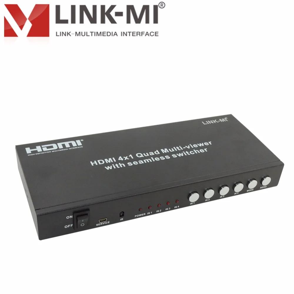 LINK-MI LM-S41-50 quad видео контроллер 4x1 HDMI Multi-Viewer Switcher Extender 50 м по одной Cat5e/ 6 кабель 1920x1080@ 60 Гц