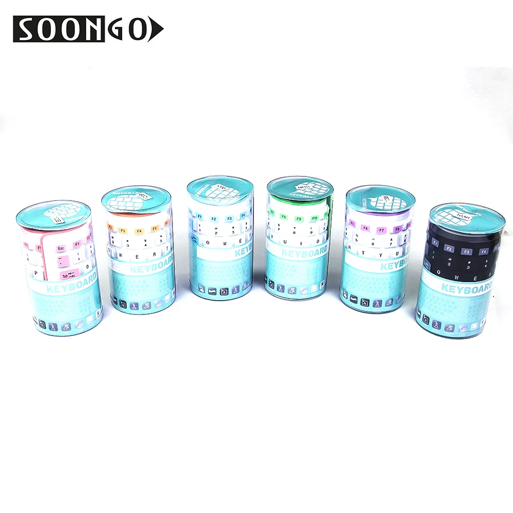 Folding Silicone Soft Keyboard Flexible Wired Slim Gamer Universal Teclado Portable Mini Roll-up Multicolor PC Desktop Laptop (3)