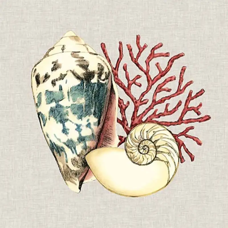 Скандинавская Современная океанская Раковина Морская звезда Коралл плакат печать на холсте настенная живопись картина для гостиной настенный Декор для дома