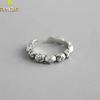 

Flyleaf Ins Rock Texture Real 925 Sterling Silver Rings For Women High Quality Fine Jewelry Femme Open Ring Vintage High Quality