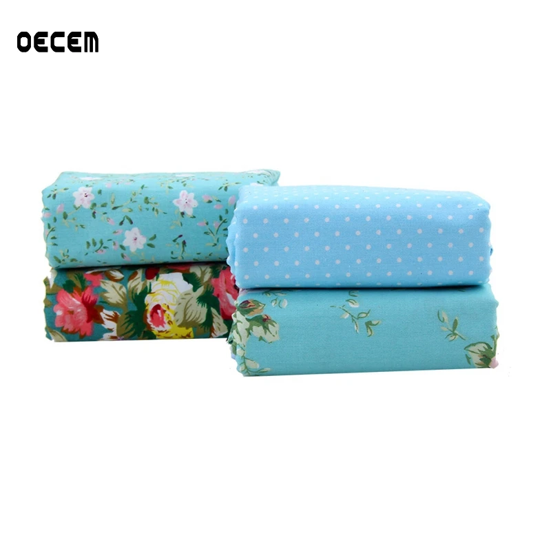 OECEM New Design Cotton Floral Fabric Fat Quarter Bundles Quilting Patchwok For Baby Dress Handmade Crafts 4PCS/Lot O2-4-32 | Дом и сад