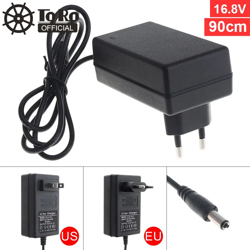 TORO 90cm 16.8V Power Adapter Charger with EU Plug and US Plug Fit for Lithium Electric Drill / Electric Screwdriver 65w 6 20v adjustable 3a dc power adapter charger specification us plug