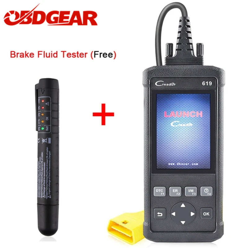 

Original Launch CReader 619 OBD 2 Automotive Scanner Full OBD2 EOBD Functions CR619 Diagnstic Tool Better Then Autel AL619