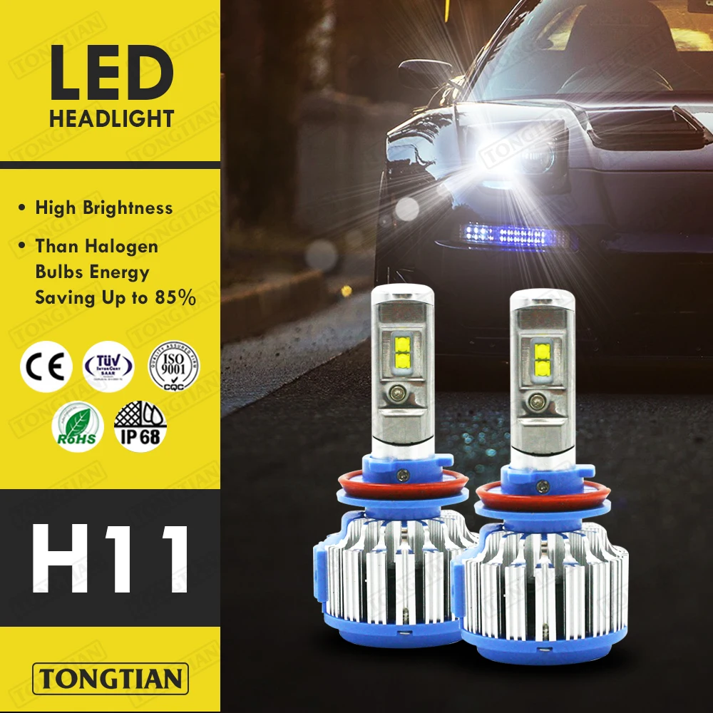 Новые Plug& Play T1 turbo Led автомобилей головной светильник H1 H3 H4 H7 H8 H9 H11 9004 9005 9006 880 881 бег светильник canbus лампа