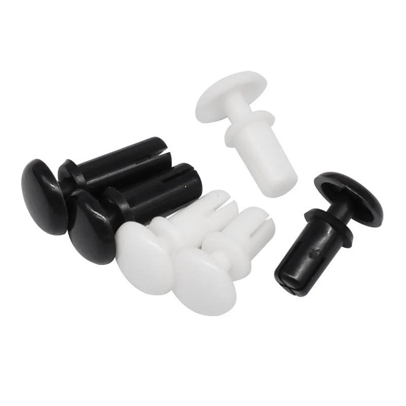 

100pcs Diameter 4.1mm R Type Expansion Rivet Nut Nylon Plastic Buckle Clip for Computer PCB Mother Board Black White