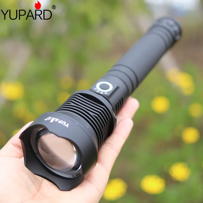 New product Camping Outdoor Lamp xhp70 LED most powerful flashlight USB charging Zoom torch 18650 or 26650 battery powered