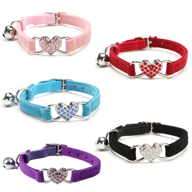 Personalized Cat Collar Kitty Cat Collars Safety Pet Dog Harnesses Hot Selling Cute Bell Cat Dog Collars Adjustable Leather 30S1