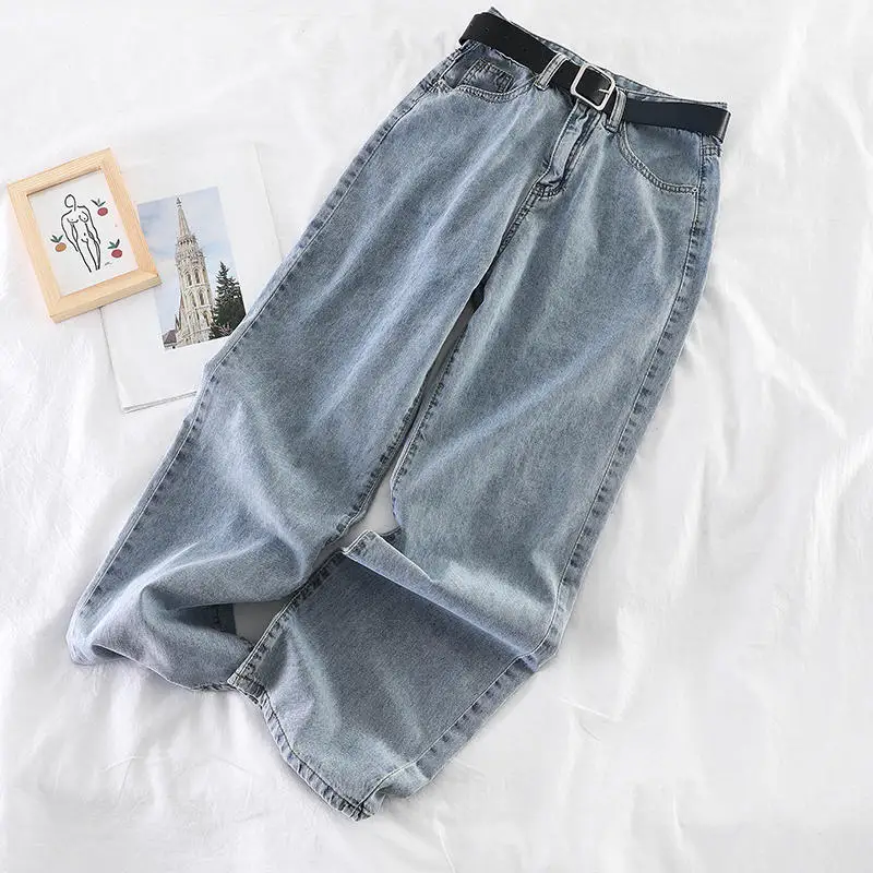

High Waist Jeans Women Denim Wide Leg Pants Loose Straight Boyfriend Jeans For Women Streetwear Vintage Ladies Jeans Femme Q1736