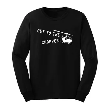 

Mens Get To The Chopper Funny Long Sleeve T-Shirts Casual Men Tee