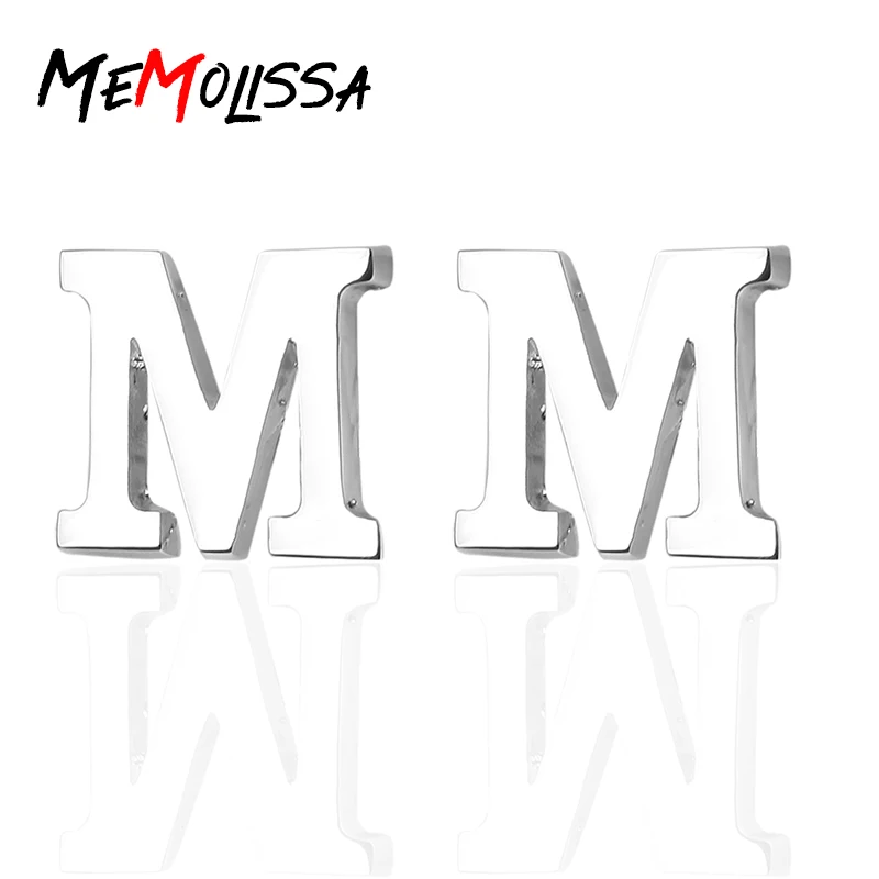 

MeMolissa Luxury shirt Fashion Cufflinks for Mens gift Brand Silver Letter M Design cuff links High Quality abotoaduras jewelry