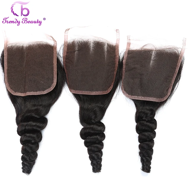 Indian Loose Wave Human Hair 4Bundles With 5x5 Lace Closure