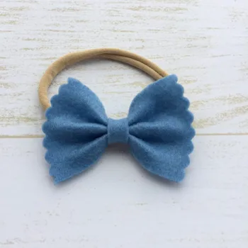 

120pcs/lot Handmade Baby Felt Bow Headband Soft Nylon Hair Band For Baby Infant Hair Accessory