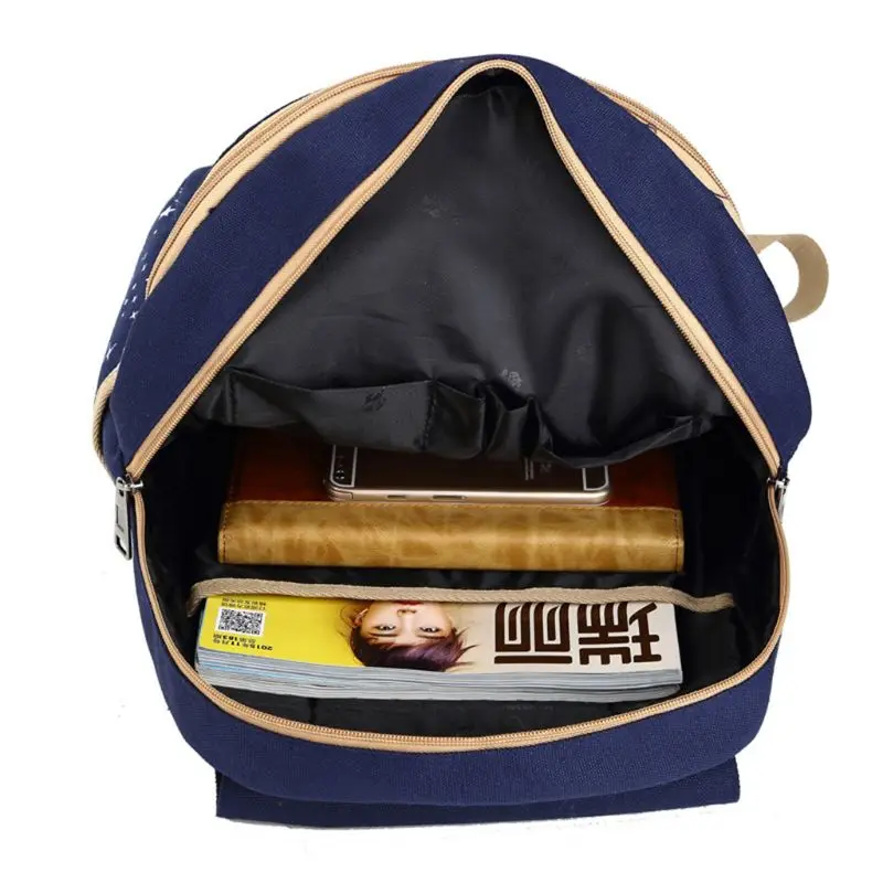 3 шт. для женщин Девушка Рюкзак Путешествия холст с милой подвеской школьная сумка