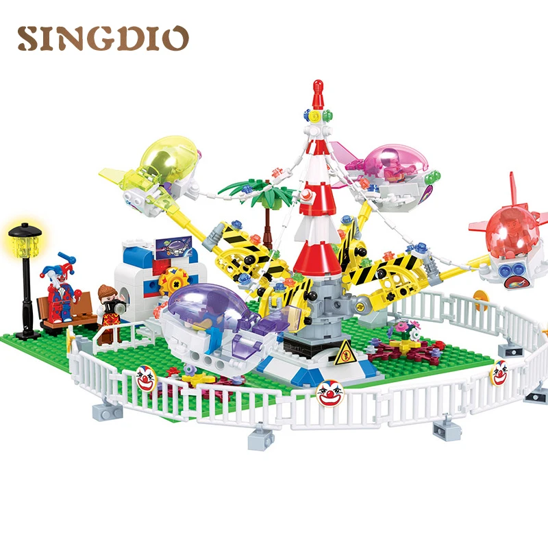 

SINGDIO 508pcs amusement park Building blocks Bricks educational toy birthday gift for kids DIY toy Blocks Compatible 2018