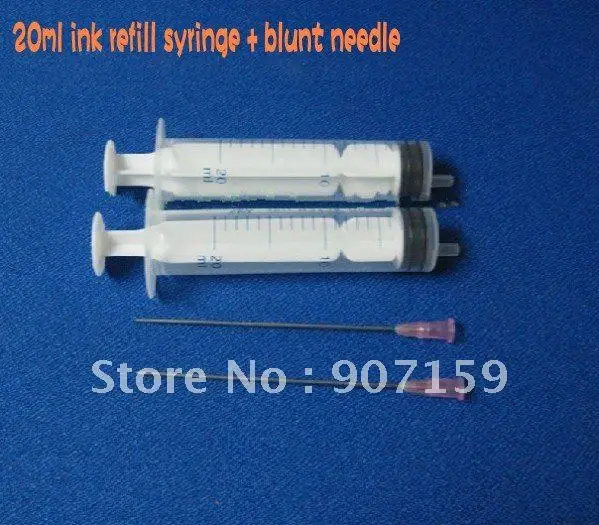 20ML inkjet cartridge refill syringe with 10cm long blunt needle; refill syringe; refill kit