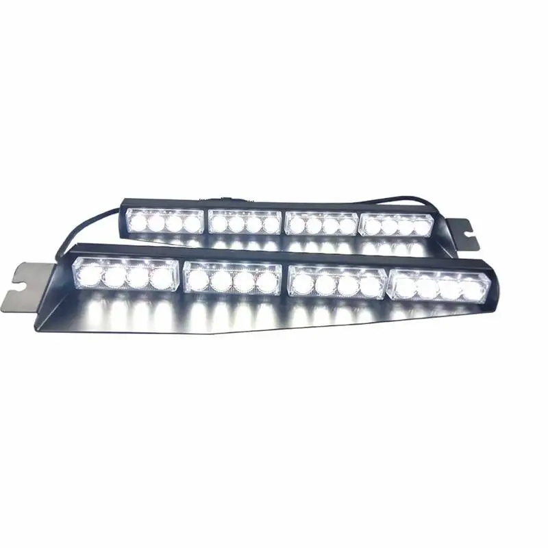 

Mansuo 32LED 32W LED Lightbar Visor Light Windshield Emergency Hazard Warning Strobe Beacon Split Mount Deck Dash Lamp(White)
