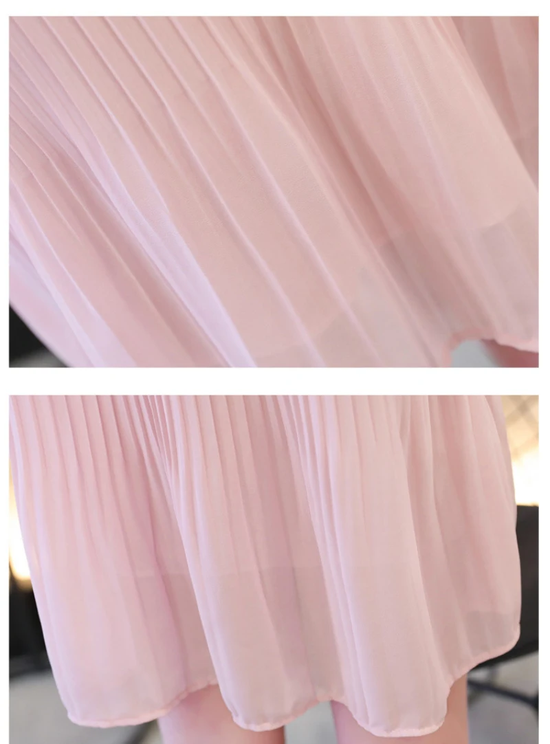 Maternity Women Chiffon Sheer Pleated Dress 3D Flower Half Sleeve Chic Cute Pregnancy Tops Summer Style Pink Black Gray Dress  (2)