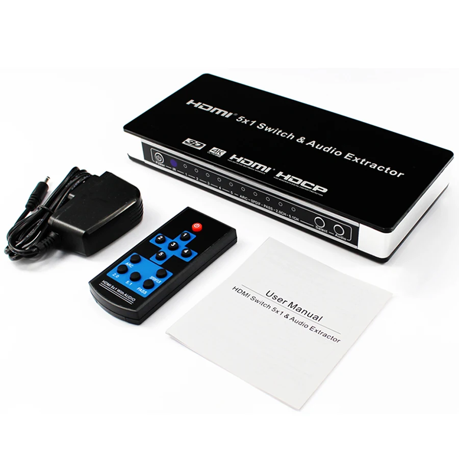 Buy 16 New Hdmi Switch Switcher 5x1 Hdmi Mhl Audio Extractor 4kx2k 3d Arc Audio Edid Setting 7 1ch Adv 2ch Online Cheap Buyenawe