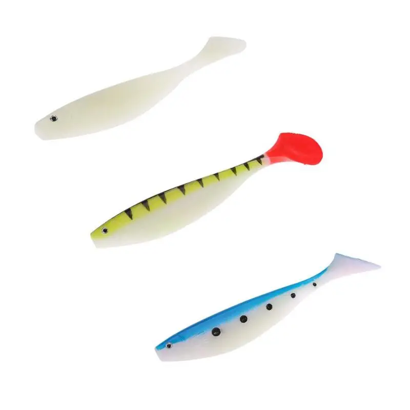 

68g/24cm 3D Eyes Paddle T Tail Soft Large Fishing Lure Artificial Bait Fishing Tackle Night Fishing Plastic Lure for Lake Ocean
