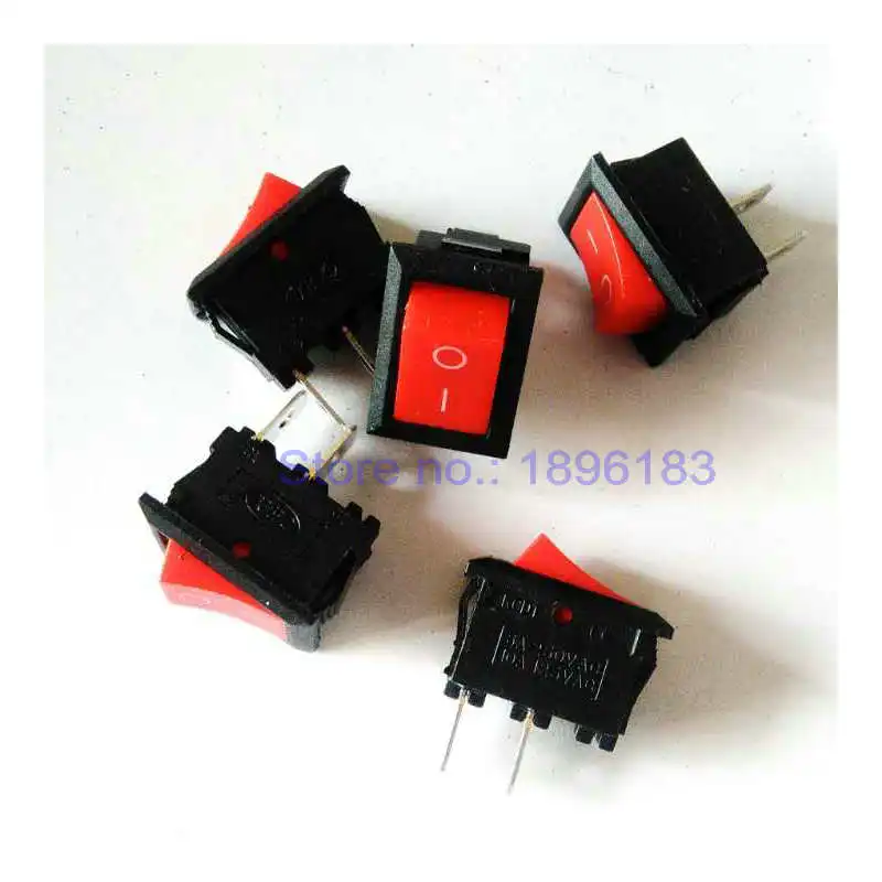 

100pcs/lot 15*21mm 2 Pin 6A 250V SPST Snap in Push Button Rocker Switch