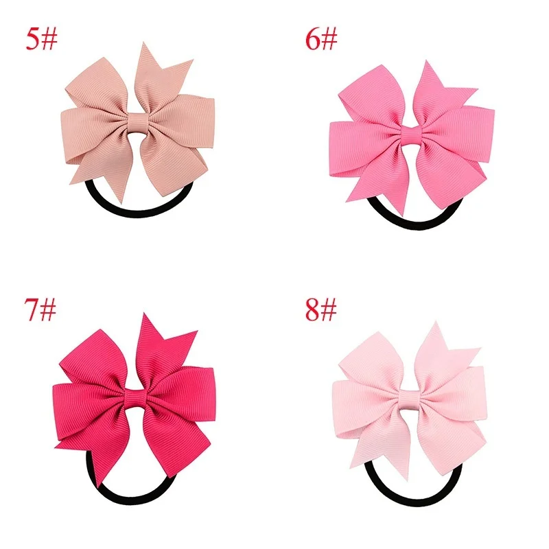 Sale Solid Ribbon Bows Hair rope Girls Bow Elastic kids Children Hair Tie Hair Band princess Hair Accessories