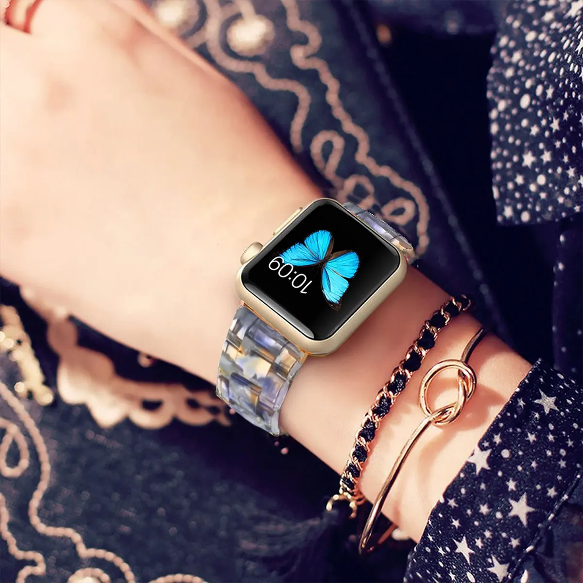 Ремешок для часов из смолы для Apple Watch, 38 мм, 42 мм, 40 мм, 44 мм, ремешок с пряжкой из нержавеющей стали, браслет для iWatch, серия 5, 4, 3, 2, 1