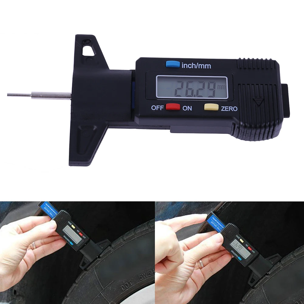 0 25.4mm 0.01mm Precision Digital depth gauge caliper tread depth gauge LCD Tyre tread gauge for
