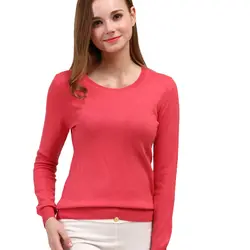 Лидер продаж Для женщин свитер кашемира и шерсти Вязание перемычки дамы Стандартный шерстяная одежда 15 Цвета женские свитера новые топы