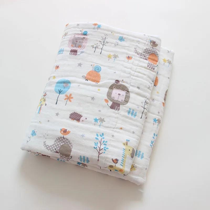 Одеяла для новорожденных животных для ванной марлевые детские пеленки мягкие детские спальные принадлежности хлопок коврик для ребенка чехол для коляски - Цвет: animal