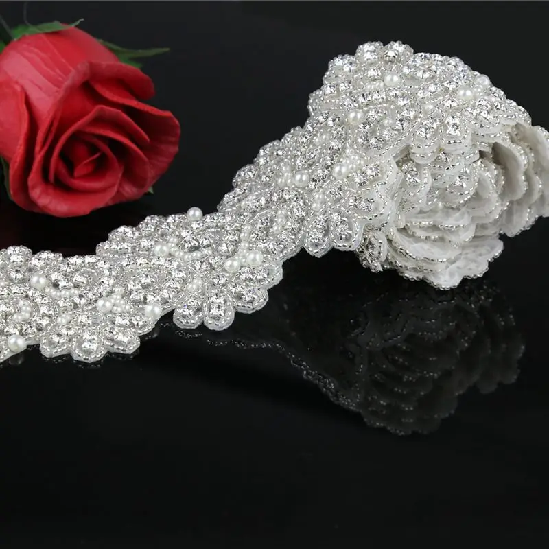 

1 Yard Crystal Trim, Rhinestone Trimming, Rhinestone Applique, Bridal Applique, Sash Applique,diy Headband, Bouquet Handle