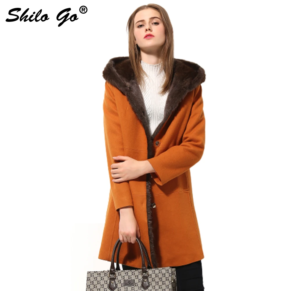 New Womens Winter Orange Jacket Coats Thick Parkas Plus Size Real Mink