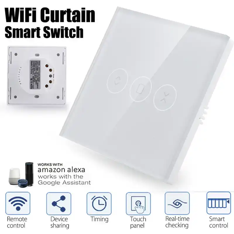 Smart Life Wifi электрические жалюзи занавес переключатель синхронизации бытовая техника Голосовое управление настенный выключатель для Электрический моторизованный занавес - изображение
