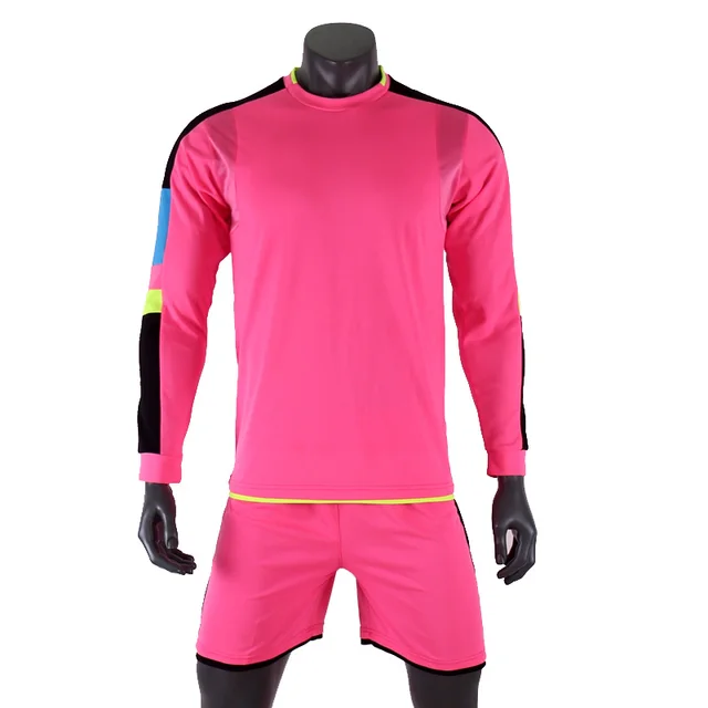 Pink 2018 Full sleeve soccer jerseys Long football team sets training