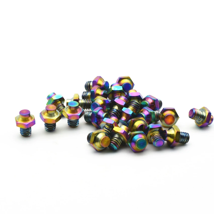 Pedal Ti Bolt Anti Slip Titanium Bolts for MTB and Road Bike DIY Gold and Burned Rainbow Color