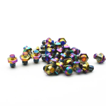 

Pedal Ti Bolt Anti-Slip Titanium Bolts for MTB and Road Bike DIY Gold and Burned Rainbow Color Hexagon Screws Ti Fastener 6 PCS