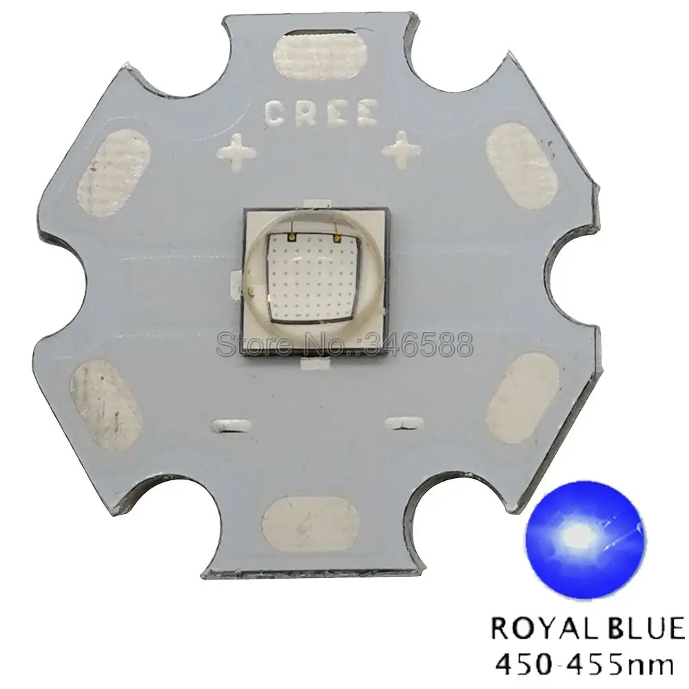 1x Cree XLamp XML2 XM-L2 T6 холодный белый нейтральный белый теплый белый 10 Вт Высокая мощность светодиодный излучатель бисера с белой печатной платой 12 мм 14 мм 16 мм 20 мм - Испускаемый цвет: Royal Blue