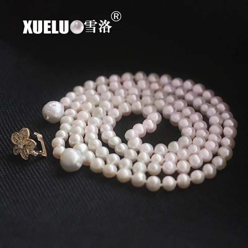 Модное Длинное жемчужное ожерелье XUELUO 90 120 см из натурального пресноводного