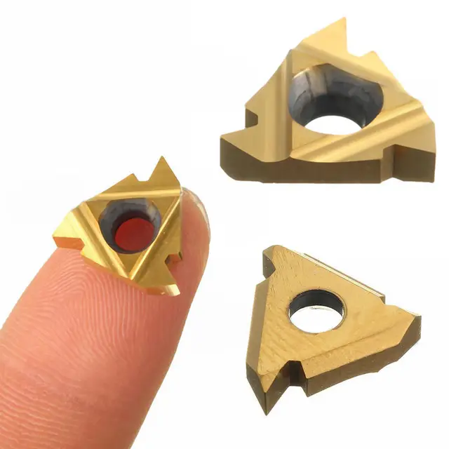 10x 16IR 3/8″ AG60 Carbide Insert Gold Blade Threading Boring Bar for CNC Lathe#