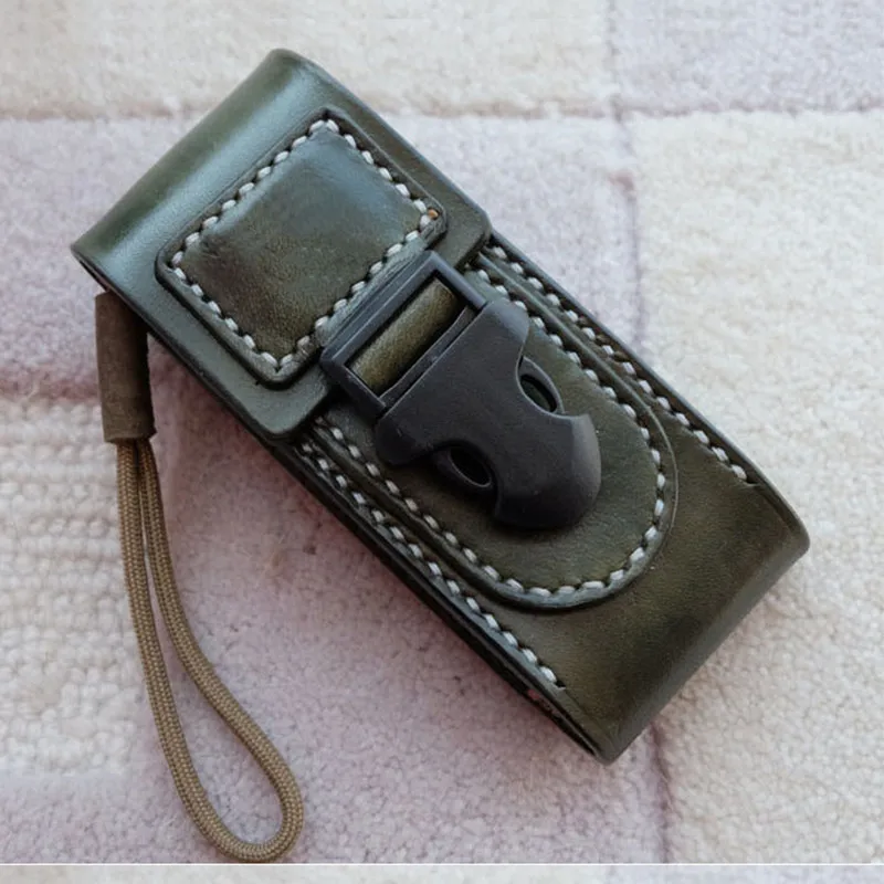 fold knife flashlight holder leather tool pouch bag carry belt loop pocket hunt camp case edc