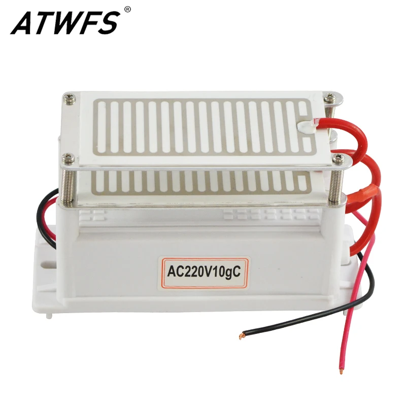 

ATWFS Portable Ozone Generator 220V/110V 10g Double Ceramic Plate Integrated Ozone Generator Sterilizer Air Purifier Ozonizer