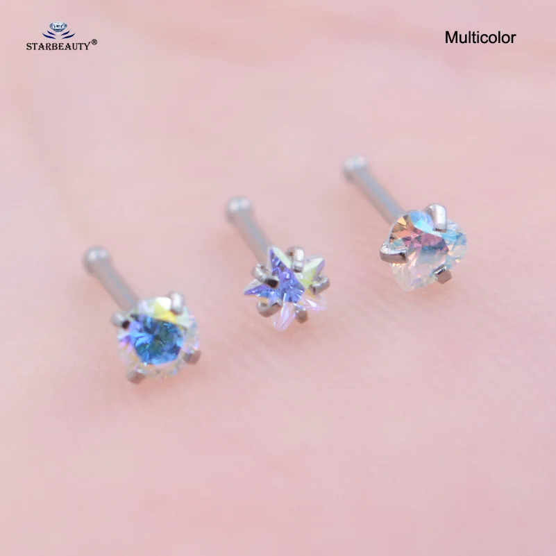 Piercing Jewelry nose rings,piercing jewelry,nose studs,body piercing earrings,ear piercing jewelry,ear studs,metal jewelry,body piercing jewelry,body jewelry 0.8x7mm Round Nose Studs Star Lip Nose Ring Helix Piercing Earring Heart Tragus Piercing Nariz Pircing 3Pcs