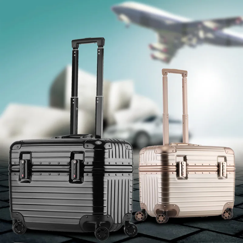 

Aluminum Frame PC Travel Rolling Lugagge Bags Suitcase Bag Trip Box Carry On 17 Inch Business Computer Trolley Case Customs lock