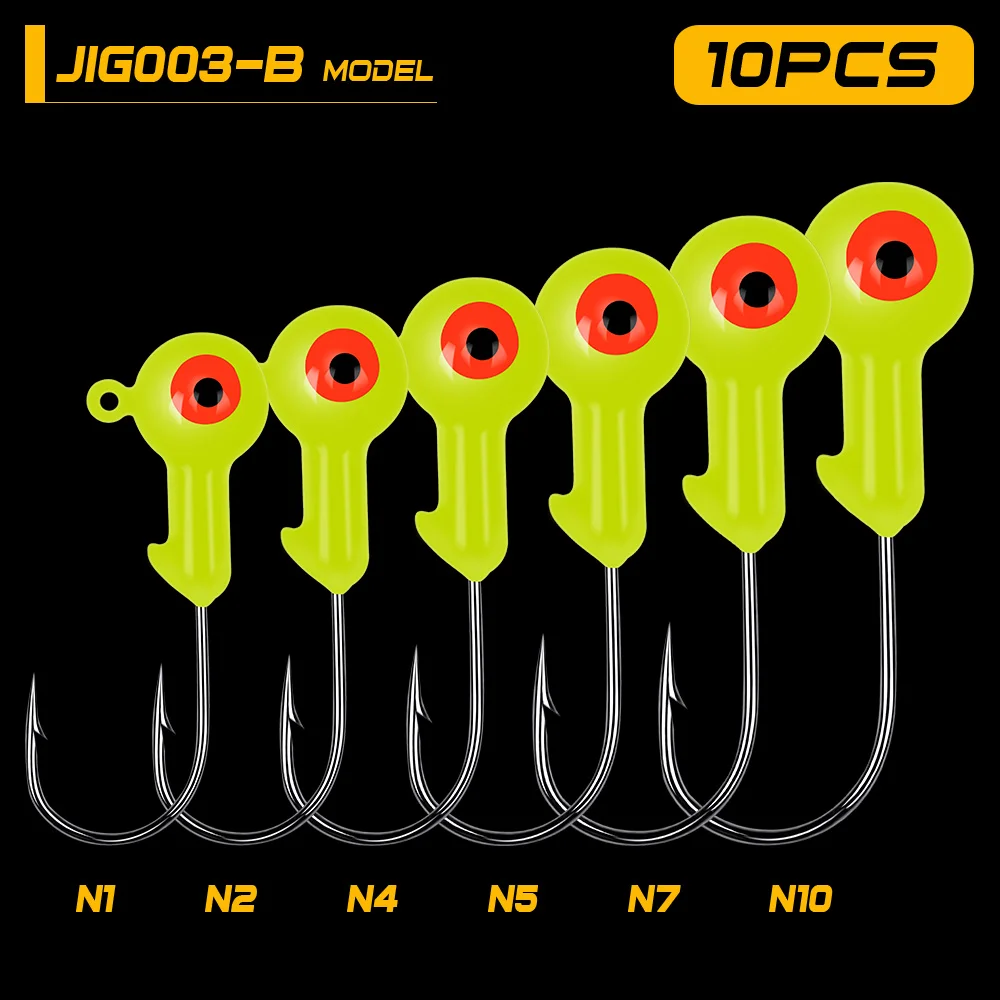 10 шт./лот углеродистая сталь большой Рыболовный крючок для глаз 1G-2G-4G-5G-7G-10G рыболовный крючок мини свинцовый круглый крючок для джигов крючки - Цвет: Color B