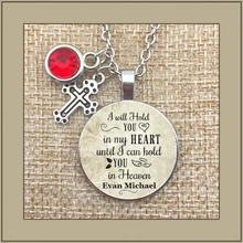 Lose the child, in memory, lose the baby, commemorate the necklace, I will hold you in my heart until I hold you in heaven pr5 five people you meet in heaven the bk