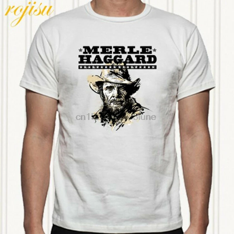 Merle Haggard Tour Country Music Men's White T-Shirt Size S to 3XL Merle Haggard Tour Country Music Men's White T-Shirt Size S to 3XL