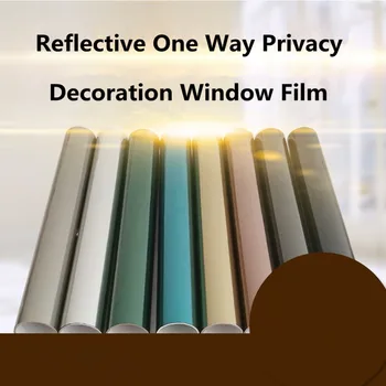 

1m x 15m Mirror Silver Solar Window Film Insulation UV Reflective One Way Privacy Home Office Decoration 8 Colors For Choose New
