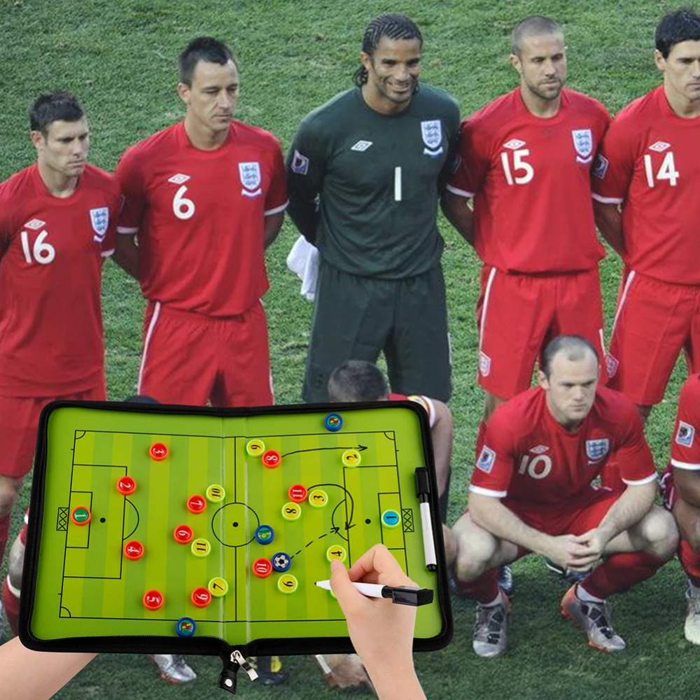  Portable Magnetic leather Football Tactics Board High Quality Foldable Training Assistant Equipment - 4000460520093