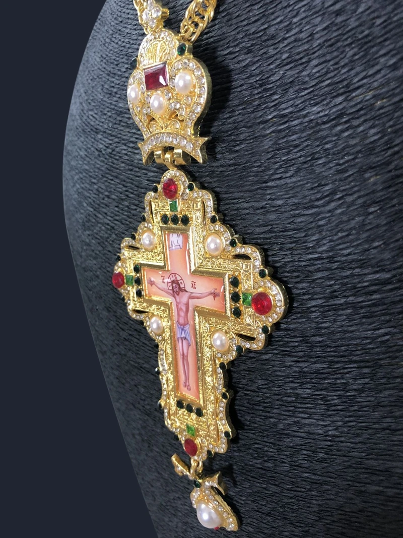 Серебряный грудной крест христианская церковь колден священник распятие