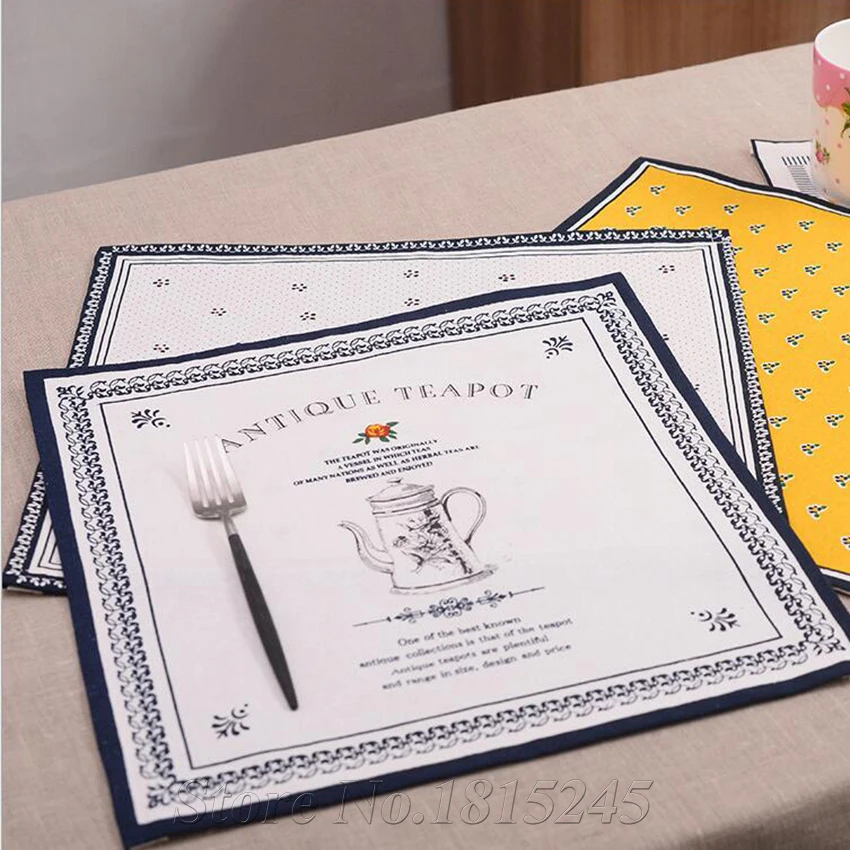 100 Cotton Simple Design Placemat Set of 4 Table Mats Basic Everyday